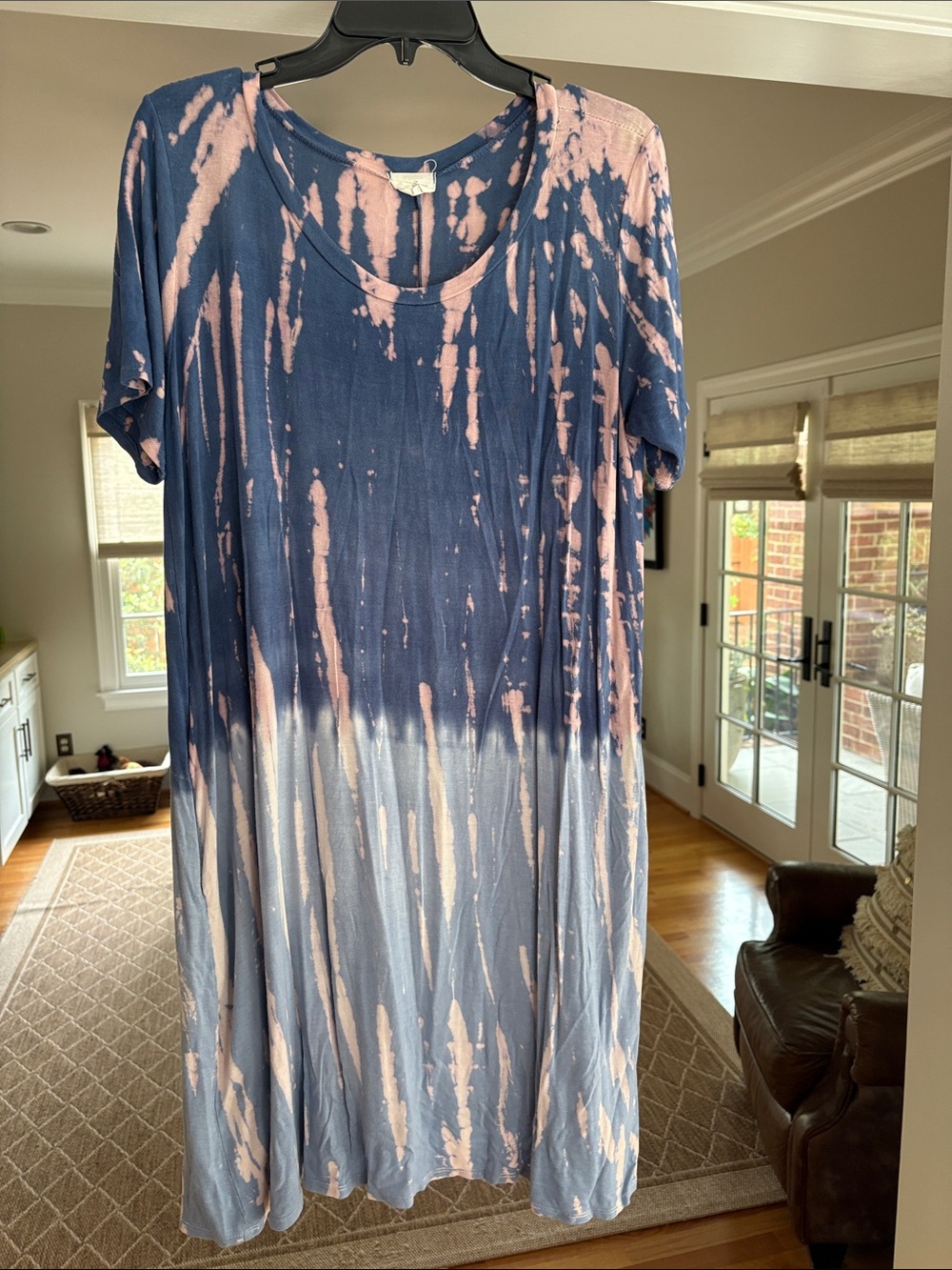 1.4.3. Story by Line Up Navy and Light Pink Tie-Dye Short Sleeve Dress